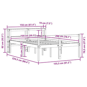 Seniorenbett 150x200 cm Weiß ohne Matratze