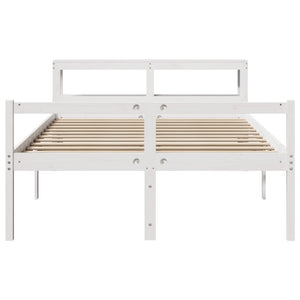 Seniorenbett 150x200 cm Weiß ohne Matratze