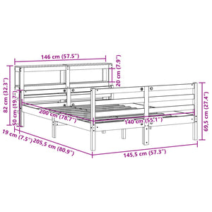 Bettgestell 140x200 cm mit Kopfteil