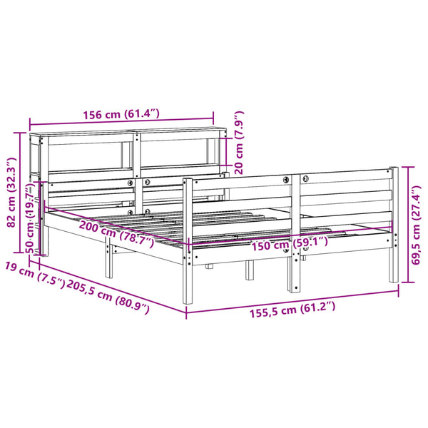 Bettgestell 150x200 cm mit Kopfteil