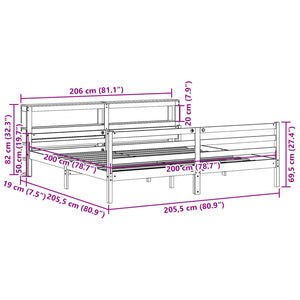 Bettgestell 200x200 cm mit Kopfteil