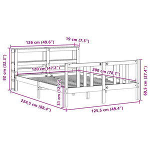 Bettgestell mit Kopfteil 120x200 cm
