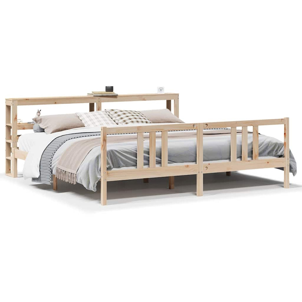 vidaXL Bed Frame with Headboard, No Mattress, 180x200 cm