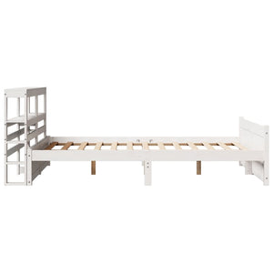 Bettgestell 135x190 cm Weiß mit Kopfteil