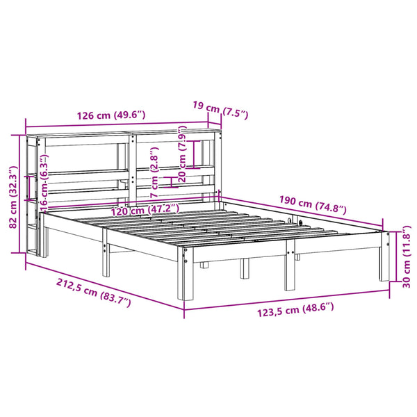 Bettgestell 120x190 cm mit Kopfteil