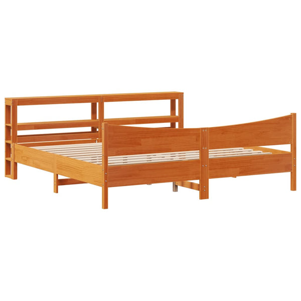 Massivholzbett Kiefer 200x200 cm Wachsbraun