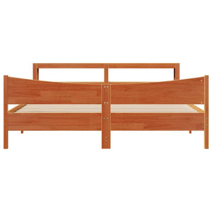 Massivholzbett Kiefer 200x200 cm Wachsbraun
