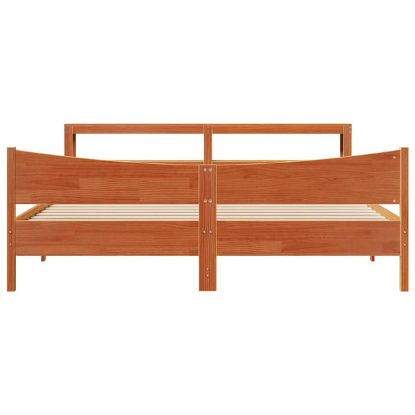 Massivholzbett Kiefer 200x200 cm Wachsbraun