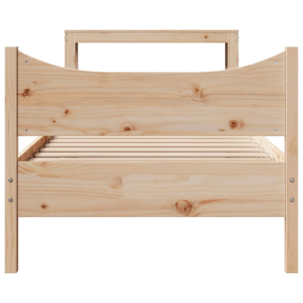 Massivholzbett Kiefer 75x190 cm mit Kopfteil