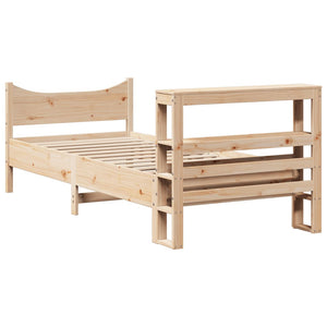 Massivholzbett Kiefer 75x190 cm mit Kopfteil