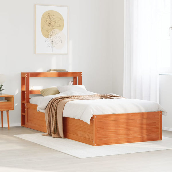 Massivholzbett Kiefer 90x200 cm Wachsbraun