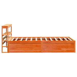 Massivholzbett Kiefer 90x200 cm Wachsbraun