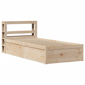 Massivholzbett Kiefer 90x190 cm mit Kopfteil