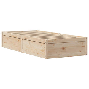 Massivholzbett Kiefer 90x190 cm mit Kopfteil
