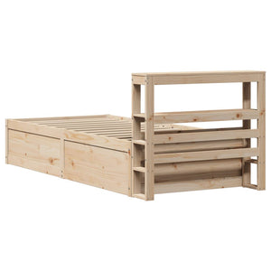 Massivholzbett Kiefer 90x190 cm mit Kopfteil