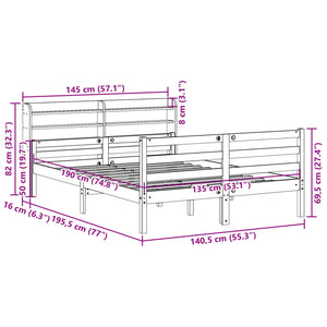 Bettgestell 135x190 cm mit Kopfteil