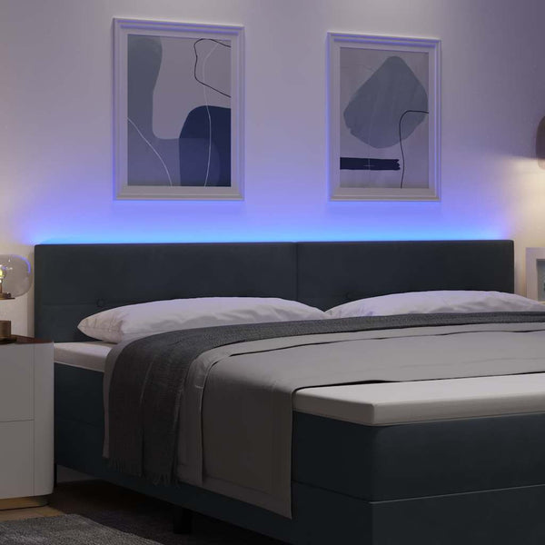 LED Kopfteil Grau 200 cm Samt
