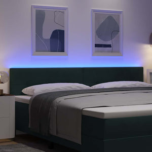 vidaXL LED Headboard with LED Light Strips Green 200 cm Velvet