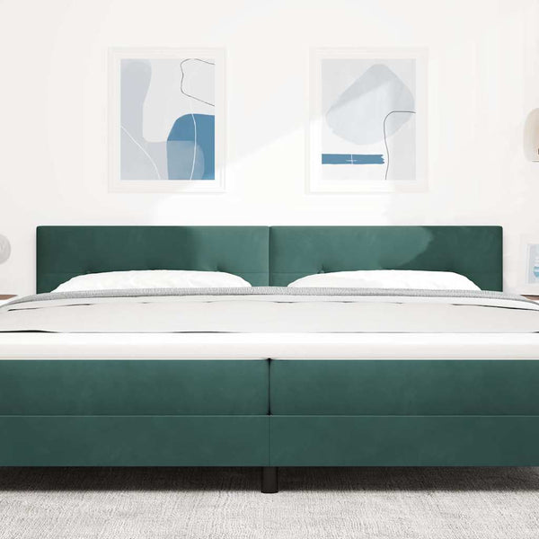vidaXL LED Headboard with LED Light Strips Green 200 cm Velvet