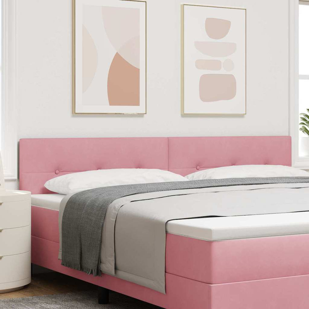LED Kopfteil Rosa Samt 200 cm