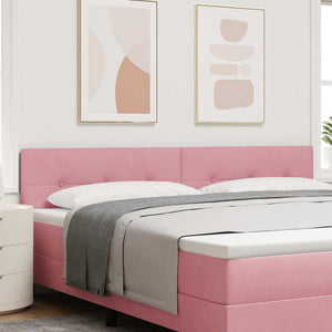 vidaXL LED Headboard with LED Light Strips Pink 200 cm Velvet