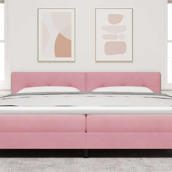 vidaXL LED Headboard with LED Light Strips Pink 200 cm Velvet