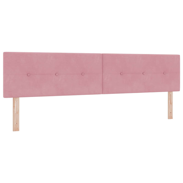vidaXL LED Headboard with LED Light Strips Pink 200 cm Velvet