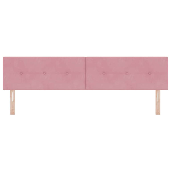 vidaXL LED Headboard with LED Light Strips Pink 200 cm Velvet