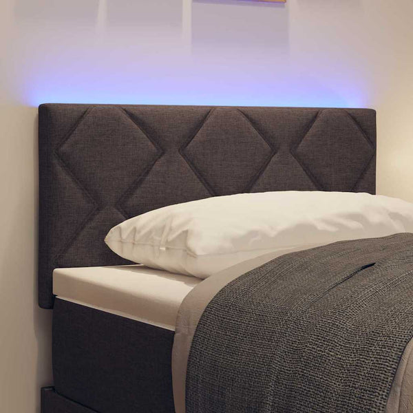 LED Kopfteil Braun Stoff 80 cm