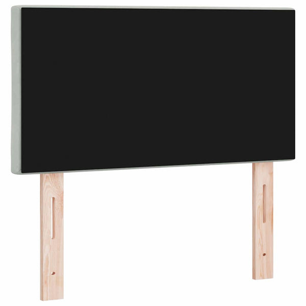 LED Kopfteil Hellgrau 80cm Samt