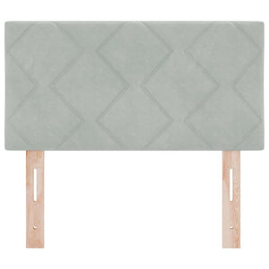 LED Kopfteil Hellgrau 80cm Samt