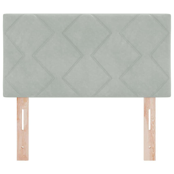 LED Kopfteil Hellgrau 80cm Samt