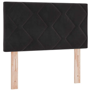 LED Kopfteil Schwarz Samt 80 cm