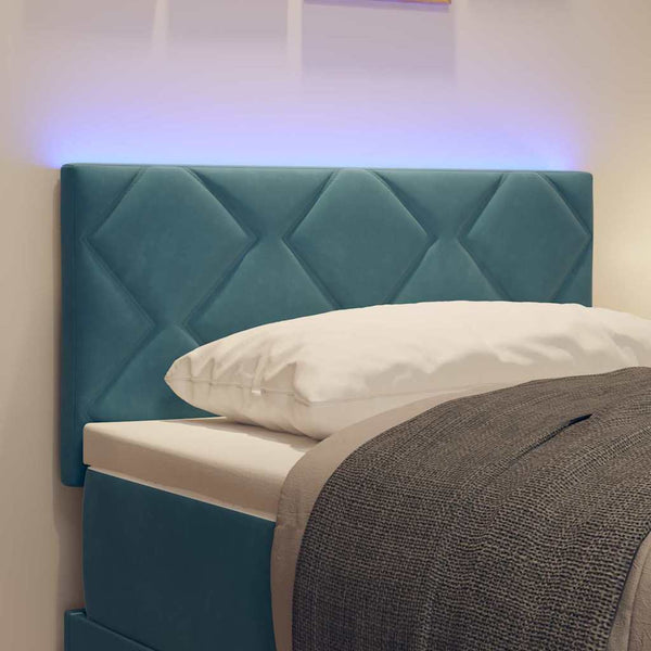 LED Kopfteil Dunkelblau Samt 80cm