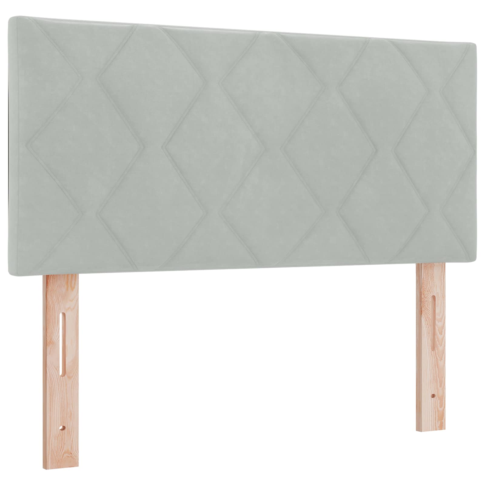 LED Kopfteil Hellgrau 90cm Samt