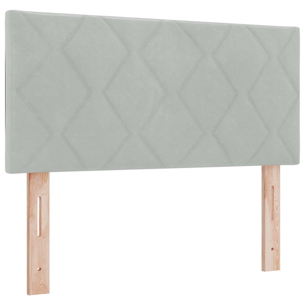 LED Kopfteil Hellgrau 90cm Samt
