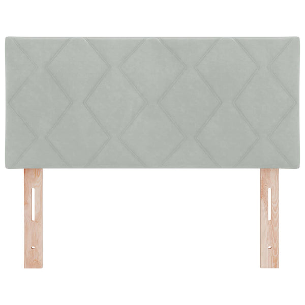 LED Kopfteil Hellgrau 90cm Samt