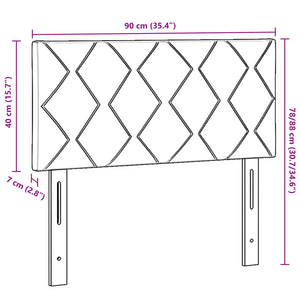 LED Kopfteil Hellgrau 90cm Samt