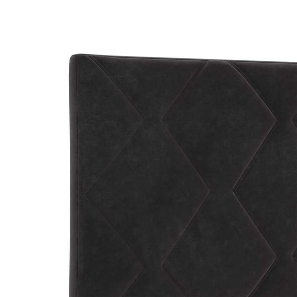 LED Kopfteil Schwarz Samt 90 cm