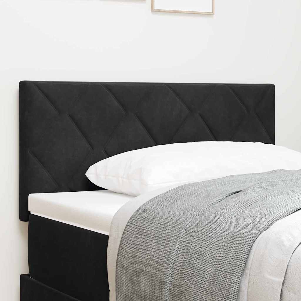 LED Kopfteil Schwarz Samt 90 cm