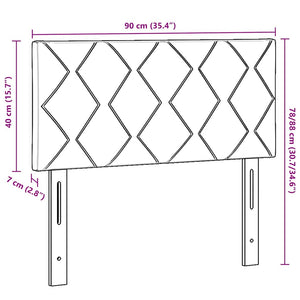 LED Kopfteil Schwarz Samt 90 cm