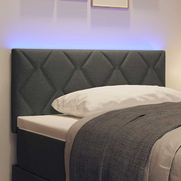 LED Kopfteil Grau Stoff 100 cm