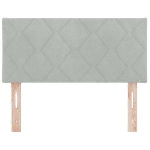 LED Kopfteil Hellgrau Samt 100cm