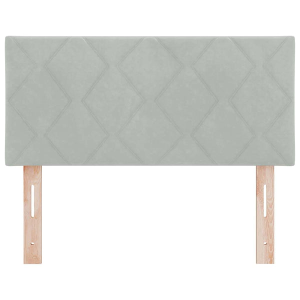 LED Kopfteil Hellgrau Samt 100cm