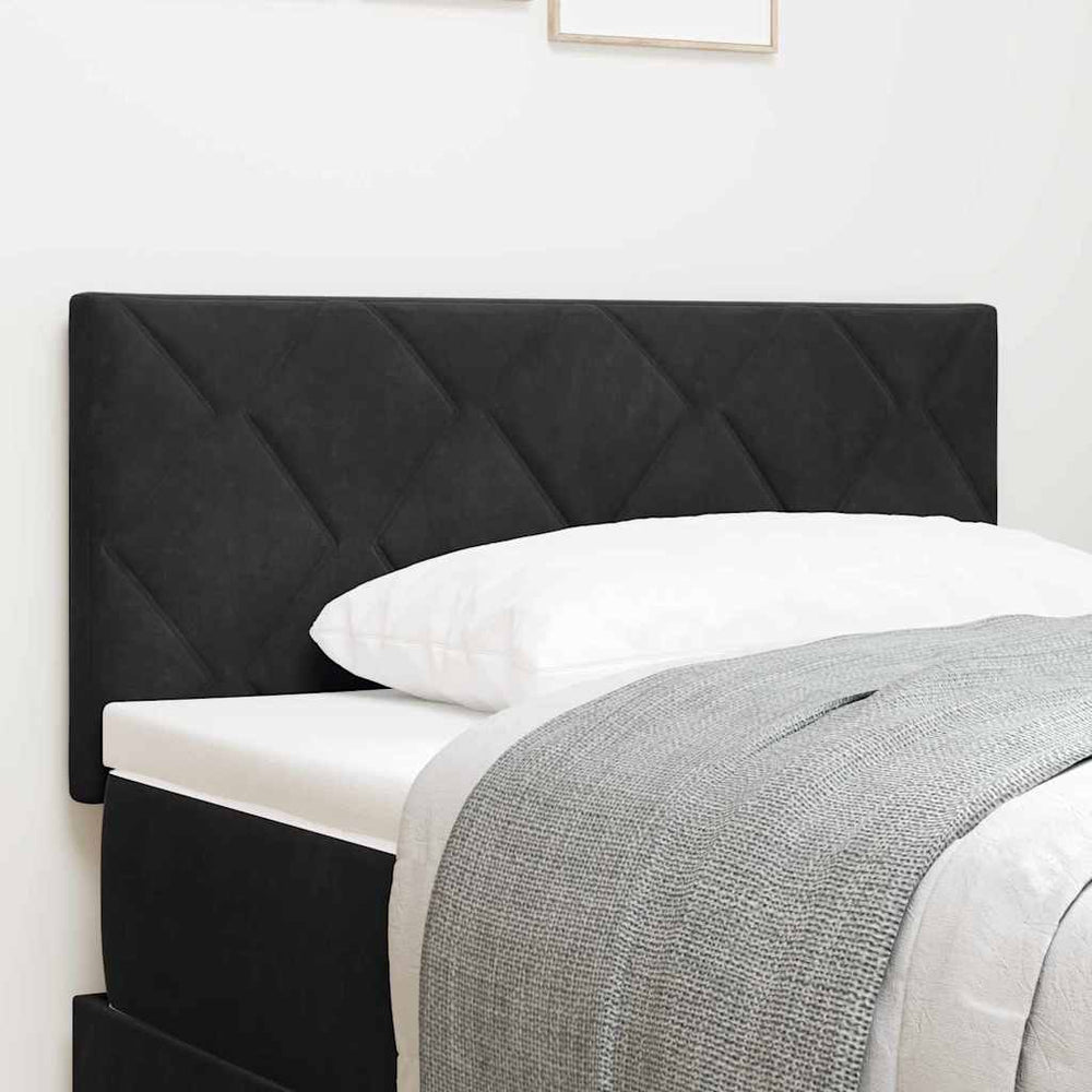 LED Kopfteil Schwarz Samt 100cm