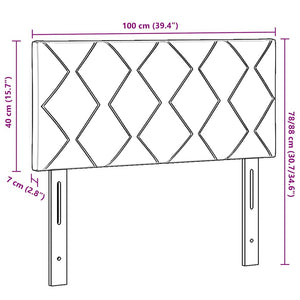 LED Kopfteil Schwarz Samt 100cm
