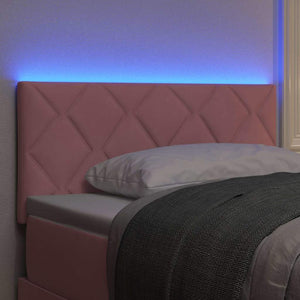 LED Kopfteil Rosa Samt 100cm
