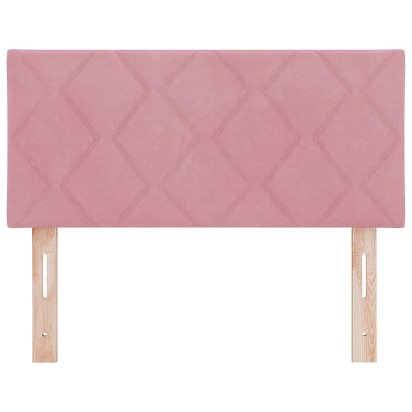 LED Kopfteil Rosa Samt 100cm