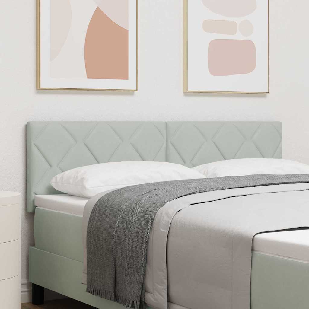 vidaXL LED Headboard Light Grey 144 cm Velvet