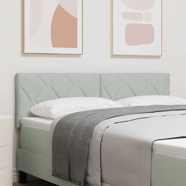 vidaXL LED Headboard Light Grey 144 cm Velvet